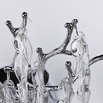 Бра цвета хром с ветвями и прозрачными стеклянными подвесками в виде вытянутых спиральных капель Droplet Chandelier варинант исполнения - 4 | Loft Concept в Рязани