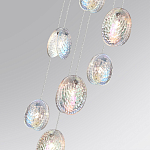 Люстра каскадная с 7-ю круглыми плафонами из рельефного стекла Disc Light варинант исполнения - 5 | Loft Concept в Рязани