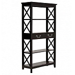 Стеллаж с 4-мя полками и 2-мя ящиками черного цвета из массива березы   варинант исполнения - 1 | Loft Concept в Рязани