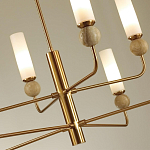 Люстра на штанге с 8-ю цилиндрическими матовыми плафонами и шарами из камня Orb Essence варинант исполнения - 11 | Loft Concept в Рязани