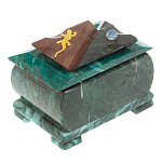 Шкатулка прямоугольная с зеркалом из натурального камня змеевик Stone Casket варинант исполнения - 4 | Loft Concept в Рязани