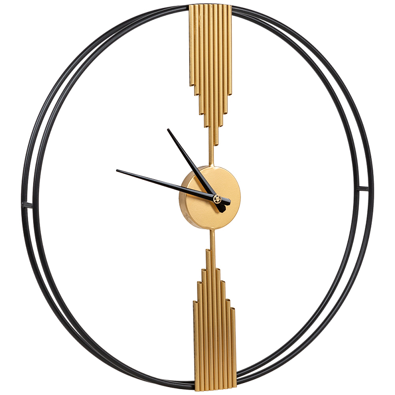 Часы настенные круглые из металла Mirror Tower Clock Золотой Черный Часы настенные круглые из металла Mirror Tower Clock Золотой Черный в Рязани | Loft Concept