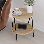 Стол приставной с 2-мя круглыми столешницами из дерева ESSEL OAK варинант исполнения - 8 | Loft Concept в Рязани