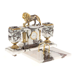 Настольный письменный набор из мрамора с декором в виде льва в подарочной упаковке Marble Accessory варинант исполнения - 2 | Loft Concept в Рязани