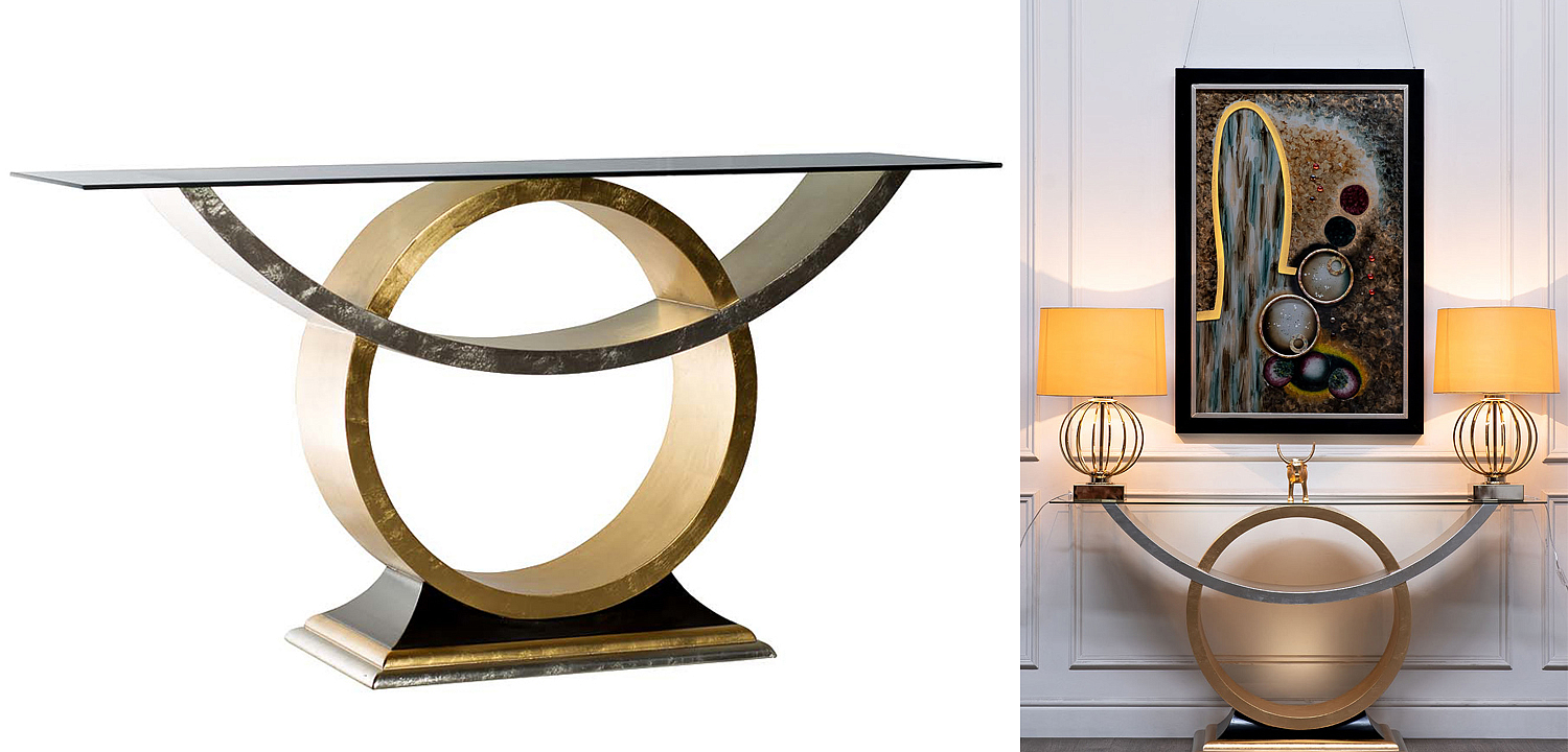 Консоль Wooden Base Gold & Silver Консоль Wooden Base Gold & Silver - Loft-Concept в Рязани