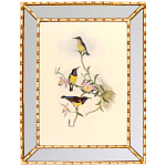 Постер с изображением птиц и цветов в зеркальной раме Blooming Birds Poster варинант исполнения - 8 | Loft Concept в Рязани