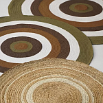 Ковер круглый из хлопка с контрастным узором Bullseye 150 варинант исполнения - 7 | Loft Concept в Рязани