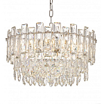 Круглая люстра с хрустальными подвесками на серебряном каркасе Gorgeous Crystal Light варинант исполнения - 2 | Loft Concept в Рязани