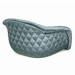 Барный стул со спинкой и мягкой обивкой с ромбами на 4-х деревянных ножках Голубой Велюр Ava Charm варинант исполнения - 3 | Loft Concept в Рязани