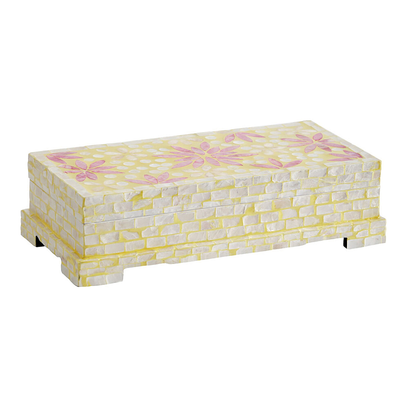 Шкатулка Oceane Bone Inlay Yellow Желтый Розовый Шкатулка Oceane Bone Inlay Yellow Желтый Розовый в Рязани | Loft Concept