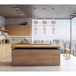 Подвесной светильник с вертикальной композицией из прозрачных и янтарных стеклянных шаров и ромбов Gabriel Scott Luna варинант исполнения - 21 | Loft Concept в Рязани