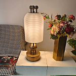 Настольная лампа в виде фонаря с белым фактурным абажуром Echoes of Light варинант исполнения - 5 | Loft Concept в Рязани