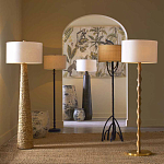 Торшер с цилиндрическим тканевым абажуром на каркасе волнистой формы Rotation варинант исполнения - 4 | Loft Concept в Рязани