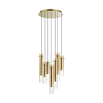 Люстра каскадная с 7-ю цилиндрическими плафонами из стекла Luminous Cylinders варинант исполнения - 4 | Loft Concept в Рязани