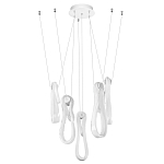 Подвесной светильник белого цвета с 6-ю изогнутыми плафонами Flow Loop варинант исполнения - 2 | Loft Concept в Рязани