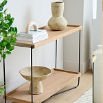 Консоль деревянной столешницей и полкой Wooden Table Top and Shelf варинант исполнения - 5 | Loft Concept в Рязани