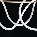 Люстра подвесная круглая золотого цвета с белыми изогнутыми световыми линиями Luke Lampco Tracer Lamp варинант исполнения - 9 | Loft Concept в Рязани