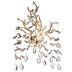 Бра с ветвистым каркасом и стеклянными подвесами цвет золото Golden Leaf Fall варинант исполнения - 1 | Loft Concept в Рязани