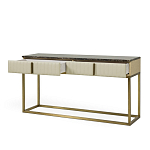 Консоль прямоугольная на золотом каркасе с 2-мя ящиками Warwick варинант исполнения - 2 | Loft Concept в Рязани