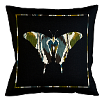 Подушка декоративная бабочка сине-зелёный орнамент Ikat Pattern варинант исполнения - 1 | Loft Concept в Рязани