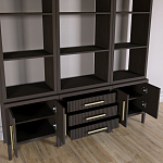 Модульный стеллаж Primo из трех составных элементов Темный орех варинант исполнения - 4 | Loft Concept в Рязани