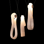 Подвесной светильник белого цвета с 3-мя изогнутыми плафонами Flow Loop варинант исполнения - 6 | Loft Concept в Рязани