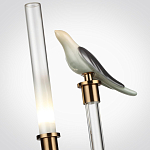 Настольная лампа с прозрачной трубкой и декоративной фигуркой птицы на бронзовой подставке Ganthea варинант исполнения - 4 | Loft Concept в Рязани