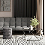 Пуф Three Gray в ткани букле серого цвета варинант исполнения - 3 | Loft Concept в Рязани