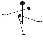 Потолочный светильник светодиодный с тремя лампами черный металл Bendik  варинант исполнения - 1 | Loft Concept в Рязани