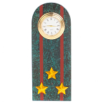 Часы подарочные погон полковник МВД из натурального камня Змеевик Military Clock варинант исполнения - 1 | Loft Concept в Рязани