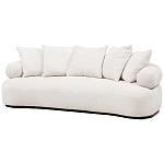 Трехместный диван с обивкой букле молочного цвета Leonois Boucle Sofa варинант исполнения - 2 | Loft Concept в Рязани