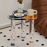 Дизайнерский журнальный стол с фигурной столешницей на 3-х прозрачных ножках Rahakif варинант исполнения - 3 | Loft Concept в Рязани