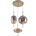 Подвесной светильник с гирляндой внутри 3-х стеклянных плафонов Garland Glass Trio Hanging Lamp варинант исполнения - 1 | Loft Concept в Рязани