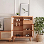 Комод с плетеными дверками и открытой нишей  с ящиком Dora Sideboard варинант исполнения - 1 | Loft Concept в Рязани