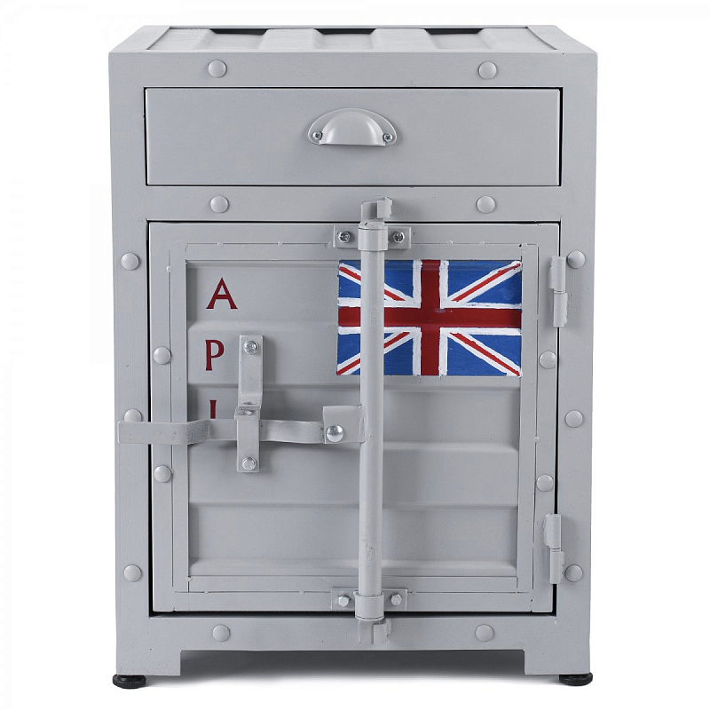 Тумба Union Jack с ящиком и дверью Серый Красный Желтый Оранжевый Черный Белый Синий Зеленый Голубой Бирюзовый в Рязани | Loft Concept 