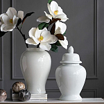 Ваза белая с крышкой однотонная Chinoiserie Ceramics варинант исполнения - 5 | Loft Concept в Рязани