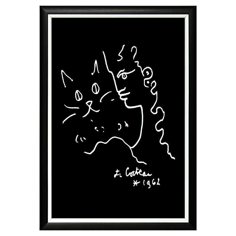 Постер White Silhouette Cat Poster Черный Белый Постер White Silhouette Cat Poster Черный Белый в Рязани | Loft Concept