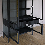 Витрина Primo со стеклянными фасадами и 2 ящиками Черный дуб варинант исполнения - 8 | Loft Concept в Рязани