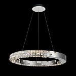 Люстра серебряная в форме кольца с мозаичным хрустальным оформлением Sparks of Crystal варинант исполнения - 3 | Loft Concept в Рязани