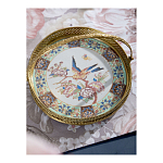 Блюдо фарфоровое с бронзовой ручкой Paradise Dish with Handle варинант исполнения - 4 | Loft Concept в Рязани