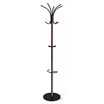 Вешалка коричневая с круглым основанием и черными металлическими крючками Industrial Metal Rust варинант исполнения - 1 | Loft Concept в Рязани