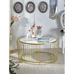 Журнальный столик с столешницей из мрамора на металлическом основании Table Vertical Planes варинант исполнения - 3 | Loft Concept в Рязани