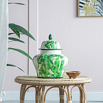 Ваза с зелёными листьями и крышкой Vase Green Leaves варинант исполнения - 5 | Loft Concept в Рязани