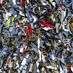 Ковер прямоугольный разноцветный из джинсовой одежды Zero Waste варинант исполнения - 2 | Loft Concept в Рязани