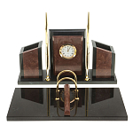 Настольный письменный набор из лемезита и змеевика с часами Royal Accessory варинант исполнения - 1 | Loft Concept в Рязани