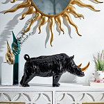 Статуэтка черный носорог с золотыми рогами Golden Horned Black Rhino варинант исполнения - 4 | Loft Concept в Рязани