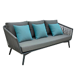 Диван трехместный уличный серый Gray Fiber варинант исполнения - 1 | Loft Concept в Рязани
