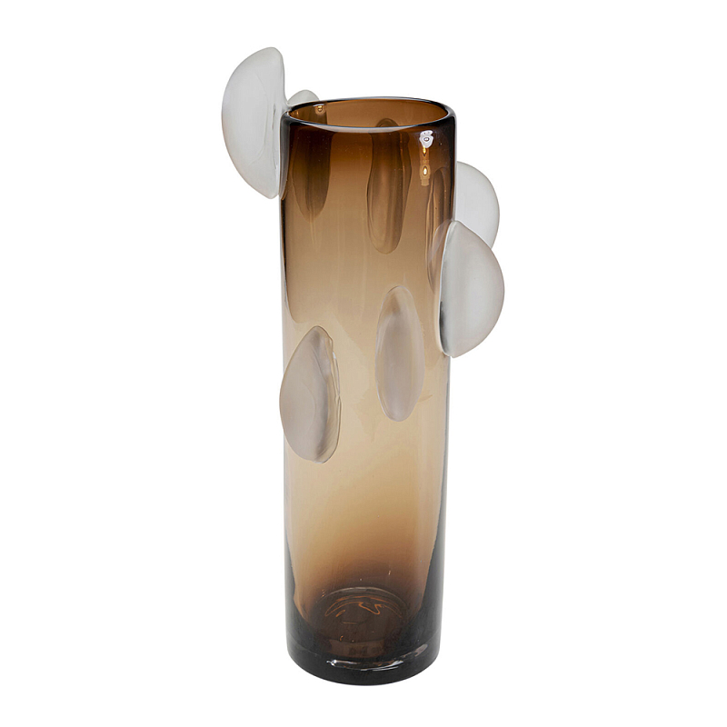 Ваза коричневая Forma Mare со стеклянными вставками Коричневый Прозрачный в Рязани | Loft Concept 