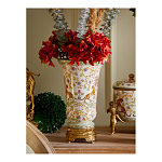 Ваза из фарфора на бронзовом основании Turquoise Blooming Garden варинант исполнения - 10 | Loft Concept в Рязани