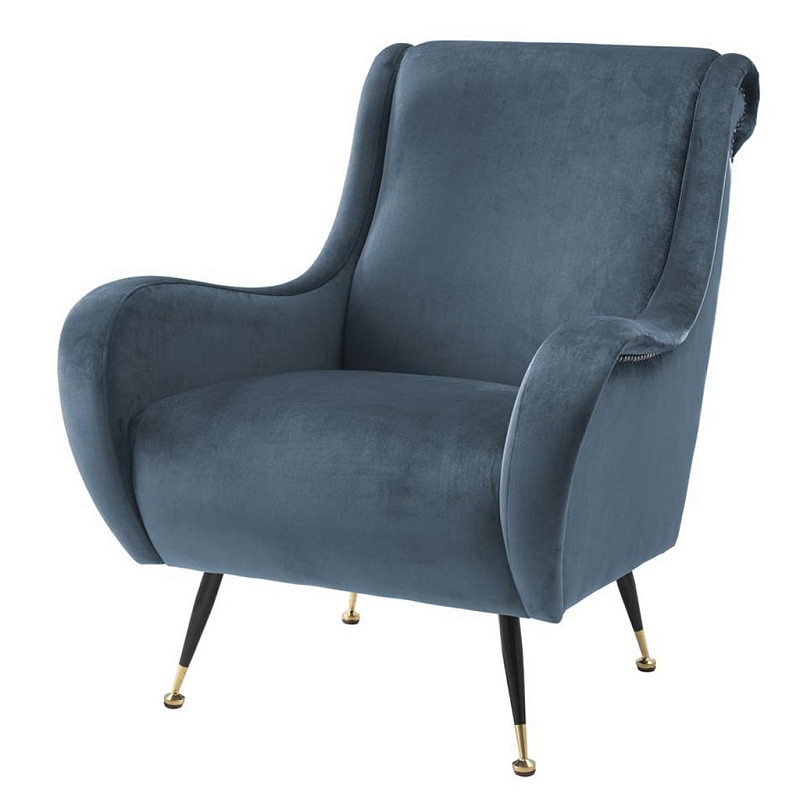 Дизайнерское кресло Giardino Chair  gray blue Сизый Черный в Рязани | Loft Concept 